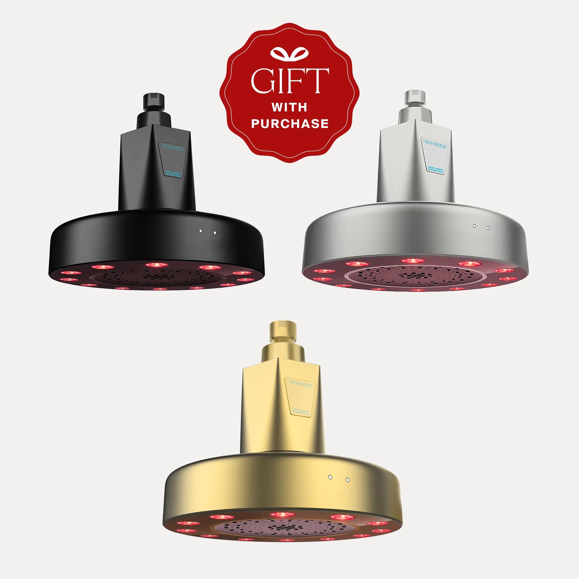 Red Light Showerhead Filter - Matte Chrome