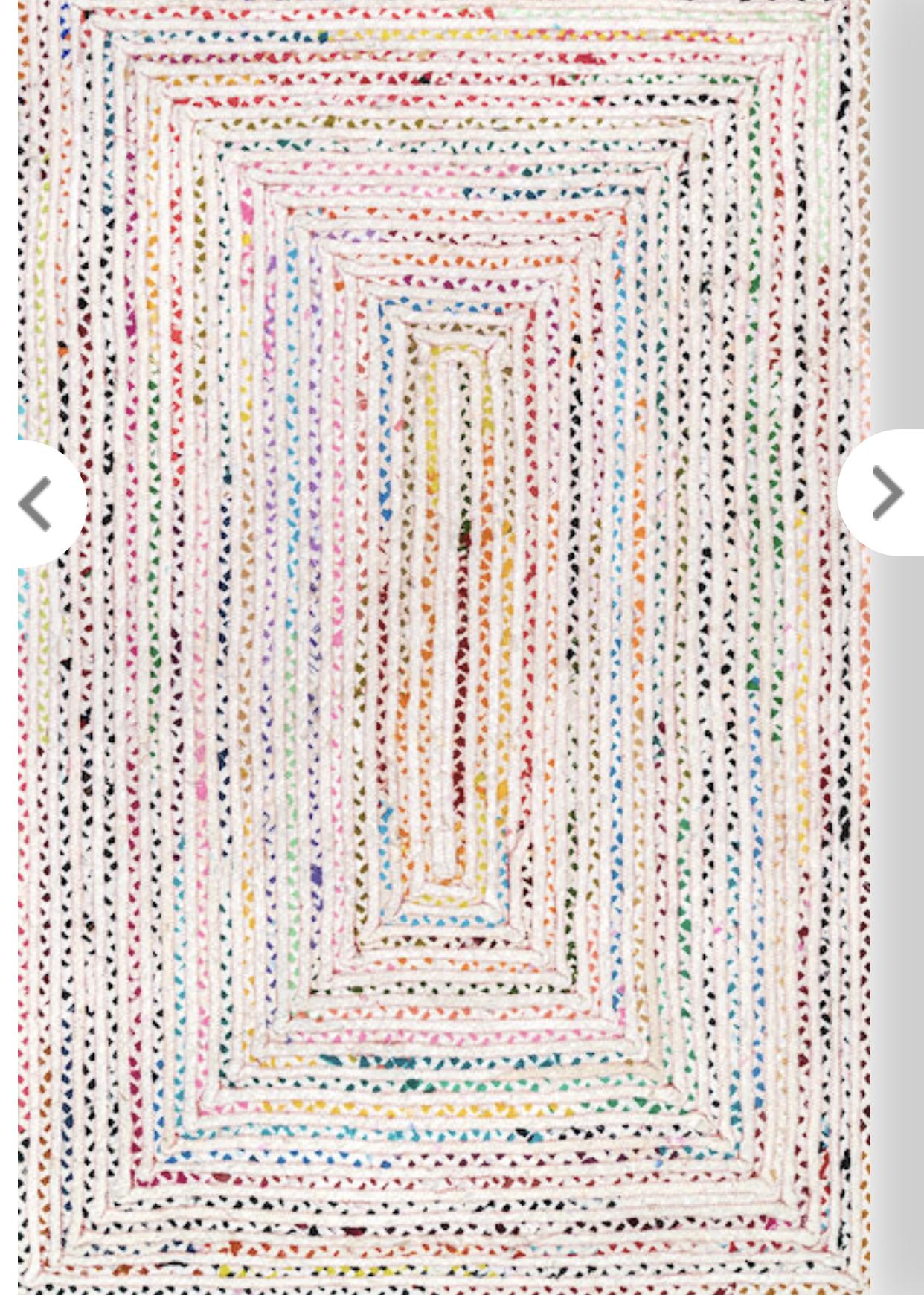 Multi Braided Chindi Area Rug 6x9 rectangle