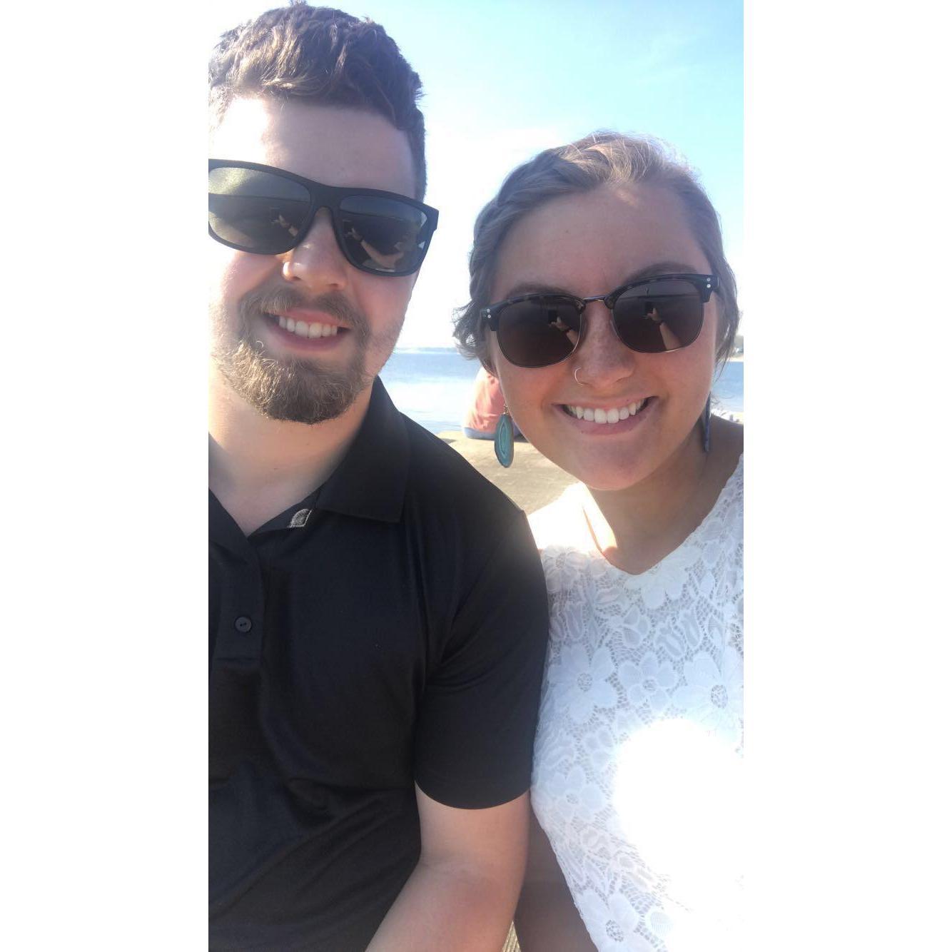 Spending time at the beach together. Our friends thought he was going to propose this day!
