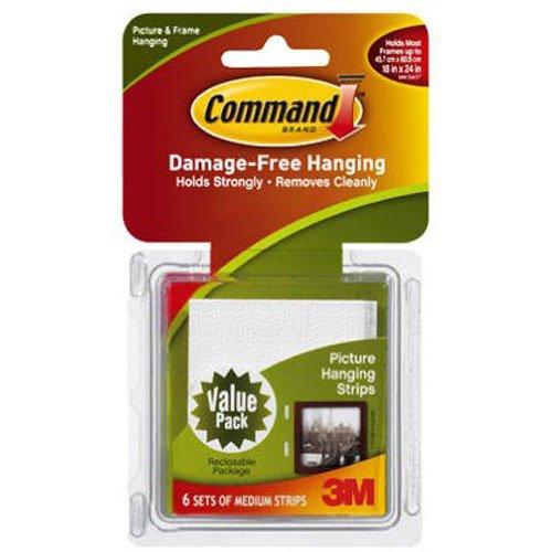 Command Picture Hanging Strips Value Pack, Medium, White, 12-Pairs (17204-12ES)