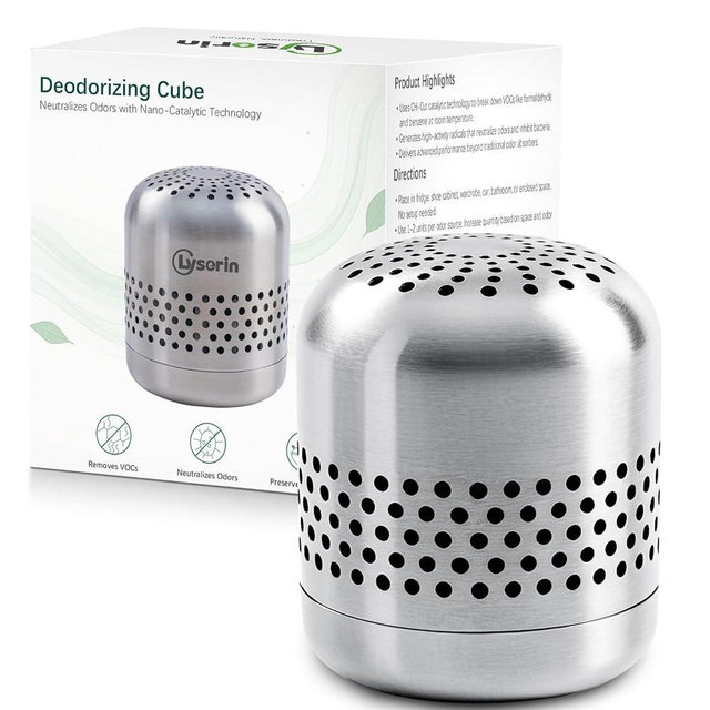 Refrigerator Deodorizer – Lasts for 10 Years, Long-Lasting Odor Eliminator for Fridge, Closet, Car -More Effective Than Baking Soda Charcoal Air Purifier - Nano Catalyst Technology (1 Pack)