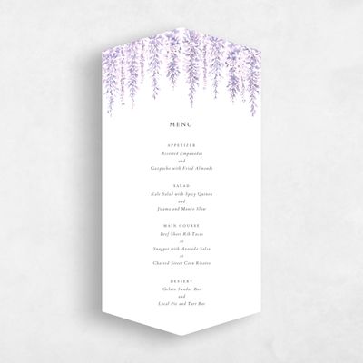 Purple Diamond Wedding Menu - Portree