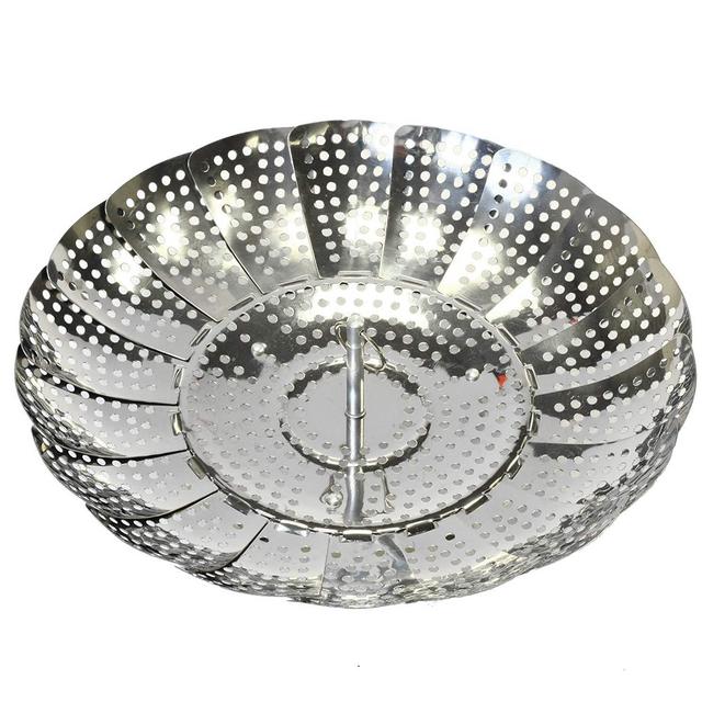Chef Craft 100% Stainless Steel Steamer Basket, 6-Inch Expands to 9.5-Inch