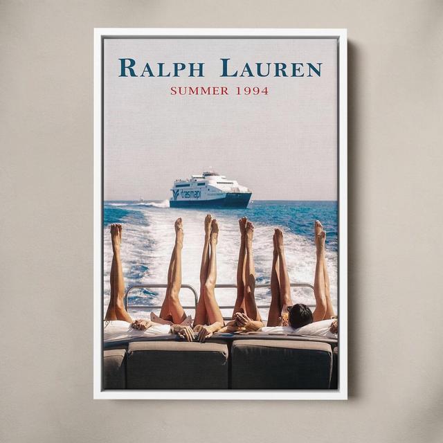 Fashion Magazine Canvas Print, Retro Fashion Boat Art, Luxury Fashion Print, Beach Decor, Summer Yacht Old Ralph Lauren Framed Canvas