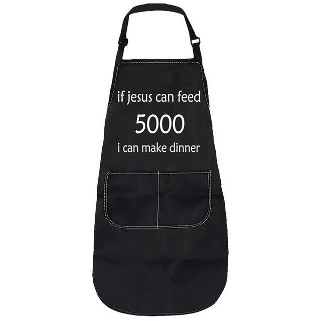 Gzrlyf If Jesus Can Feed 5000 I Can Make Dinner Jesus Apron Religious Gifts Kitchen Chef Apron Easter Thanksgiving Gift