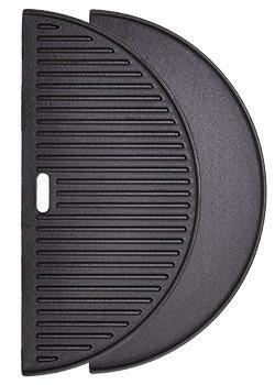 Half Moon Cast Iron Reversible Griddle for Large Big Green Egg and 18in Kamado Grills