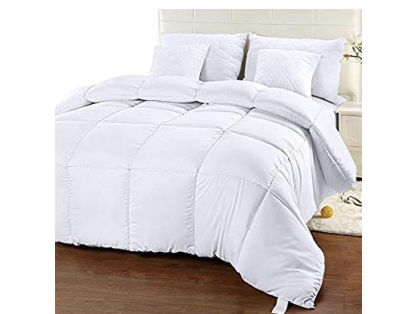 Utopia Bedding Comforter Duvet Insert - Quilted Comforter with Corner Tabs - Box Stitched Down Alternative Comforter (King, White)