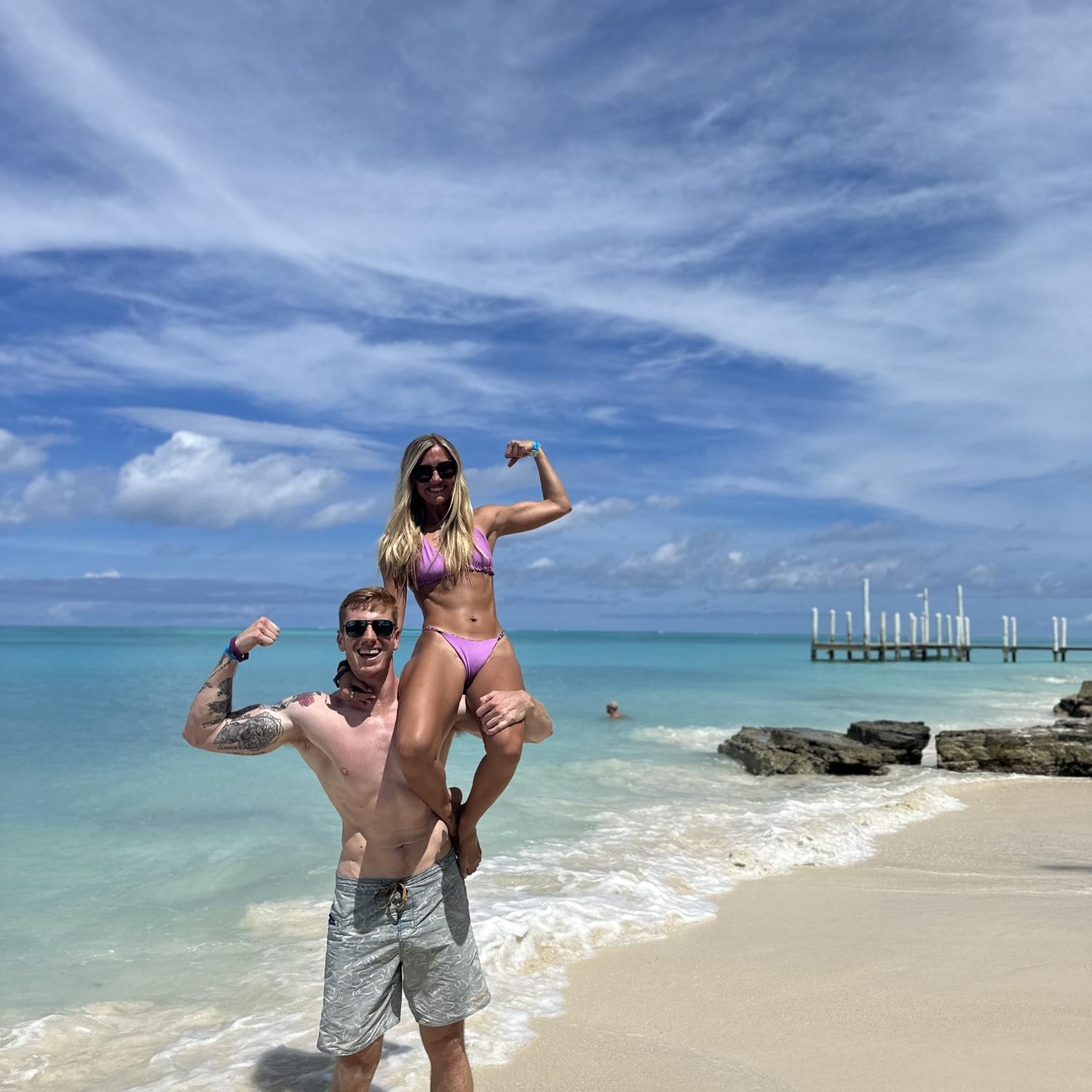 Soaking in the sun in the Bahamas