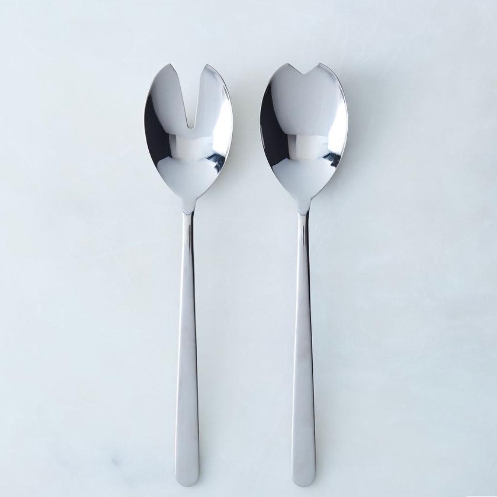 Linea Italian Serveware Sets (Stainless Steel Shine, Salad Server (Set of 2))