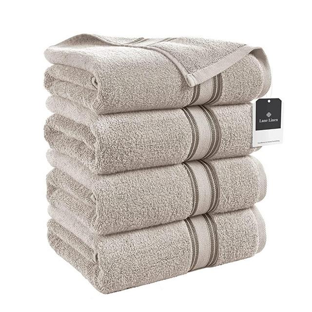 Large Bath Towels - 100% Cotton Bath Sheets, Extra Large Bath Towels, Zero Twist, 4 Piece Bath Sheet Set, Quick Dry, Super Soft Shower Towels, Highly Absorbent Bathroom Towels - Platinum