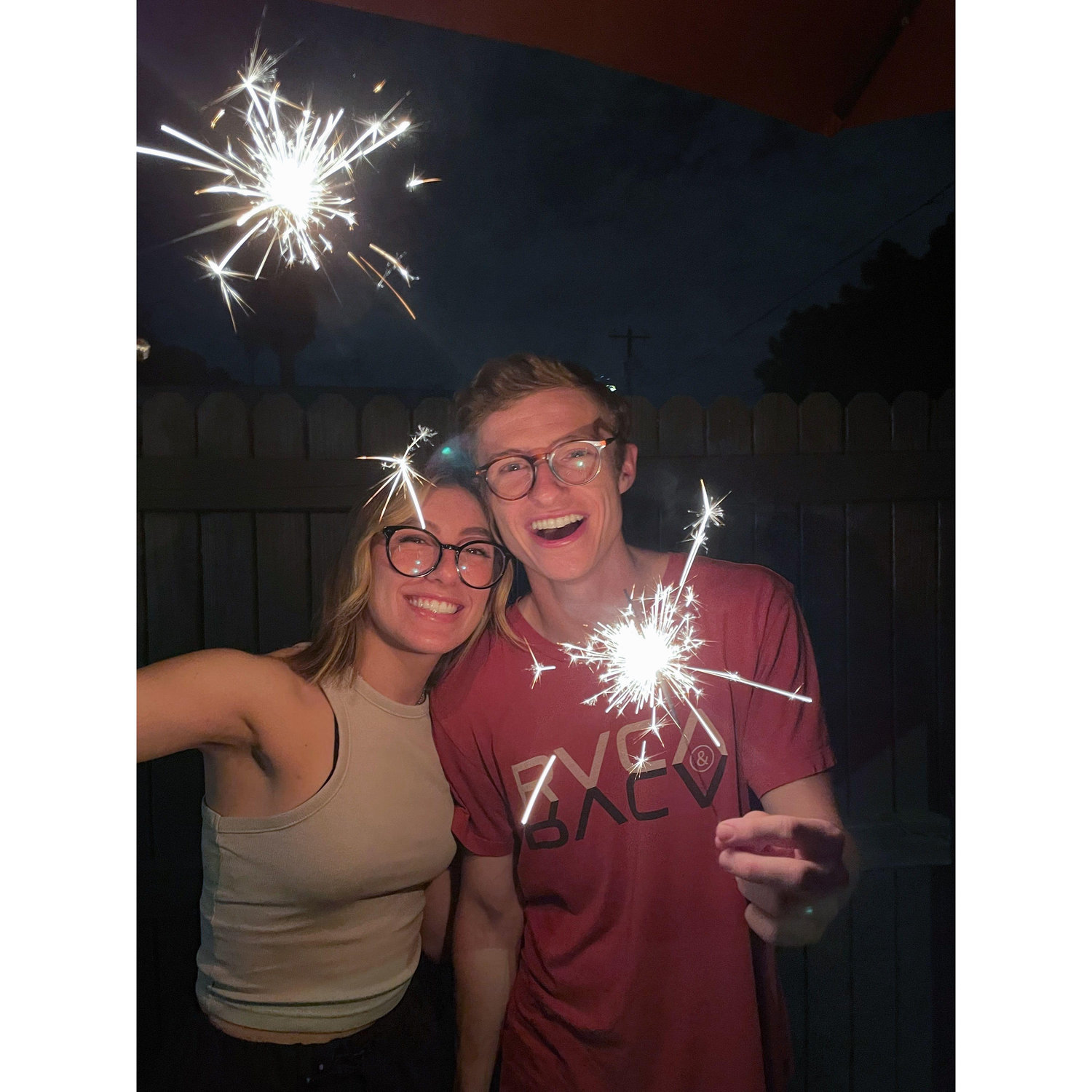 Our first photo together, taken July 4th, 2021