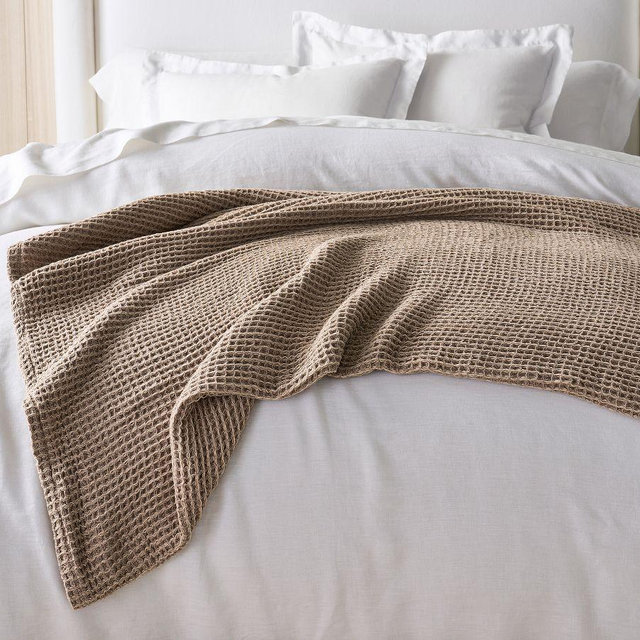 Waffle Weave Blanket, Full/Queen, Mocha