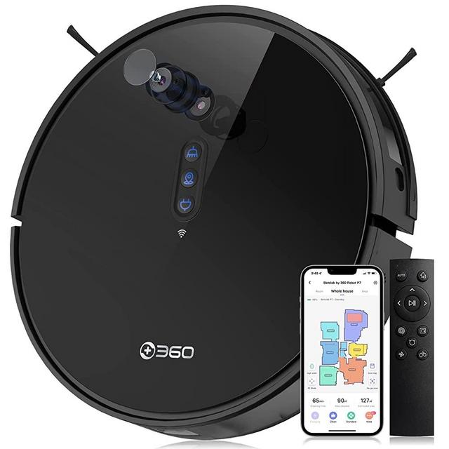 + 360 P7 Robot Vacuum and Mop Combo Cleaner, Ultra Slim 2700Pa Powerful Suction, Self Charging, Multi-map Mapping Robot with APP, Voice and Remote Control, Ideal for Pet Hair, Carpet and Multi Floors