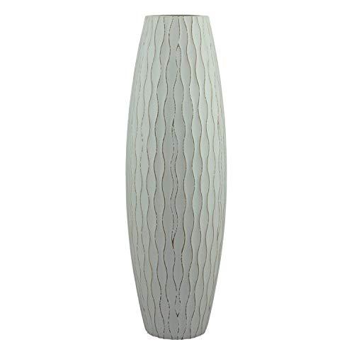 Stonebriar Beach Nostalgia Large Weathered Pale Ocean Wood Vase, Light Blue