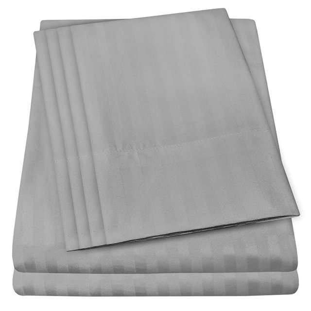 Cal King Size Bed Sheets - 6 Piece 1500 Supreme Collection Fine Brushed Microfiber Deep Pocket California King Sheet Set Bedding - 2 Extra Pillow Cases, Great Value, California King, Dobby Silver