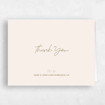 Peach, Pink Wedding Thank You - Geneva