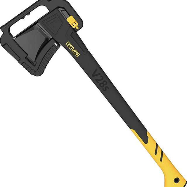 LEXIVON V28s splitting Axe, 28-Inch Lightweight Fiber-glass Composite Handle & Ergonomic TPR Grip | Protective Carrying Sheath Included (LX-V28s)