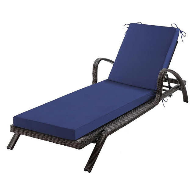 Aegisun Chaise Lounge Cushions Outdoor, 72x 21x 3 Inch Waterproof & Fade-Resistant Lounge Chair Cushion, Outdoor Chaise Cushion with Removable Cover & Ties for Lawn, Patio, Pool & Beach, Navy Blue
