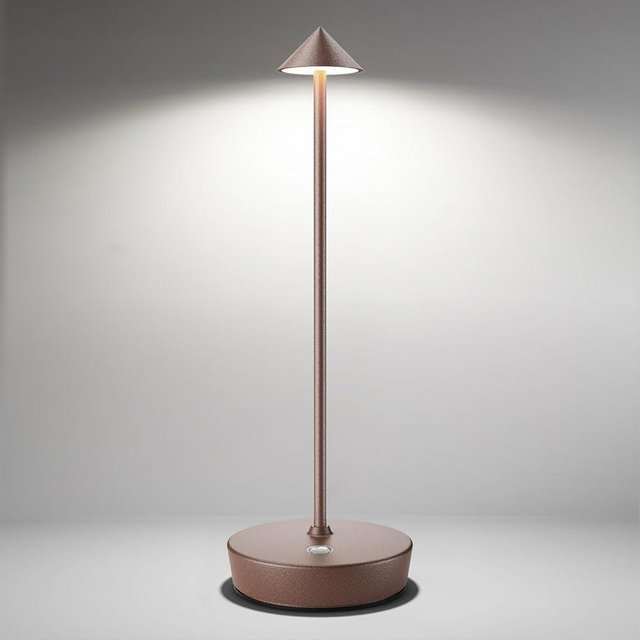 SHANGCAI Cordless Table Lamps Rechargeable, 6000mAh Battery Operated LED Desk Lamp Outdoor Waterproof Portable Touch Dimmable Table Night Light for Patio Restaurant Dining Home Rust