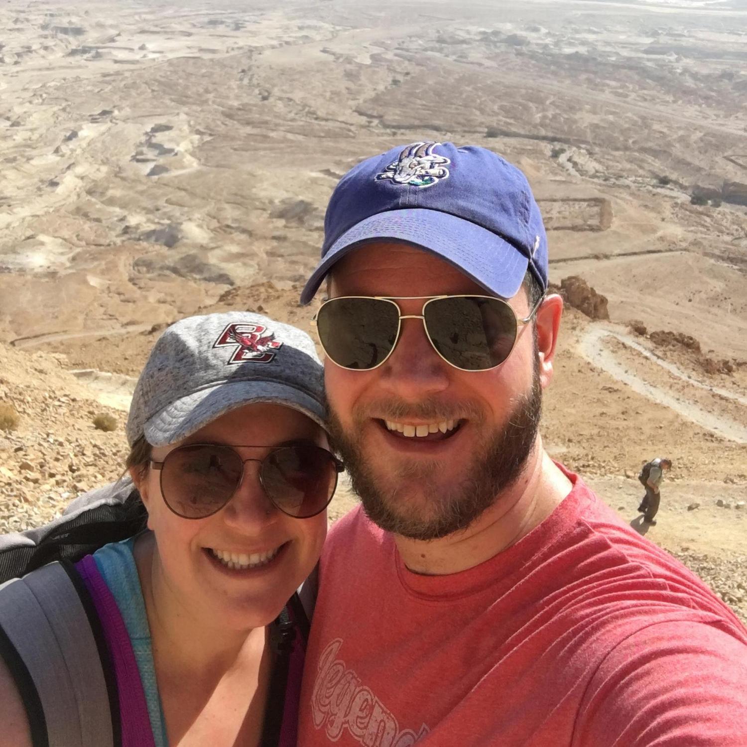 Hiking- so actually a very unnatural state for us. But we look so happy!