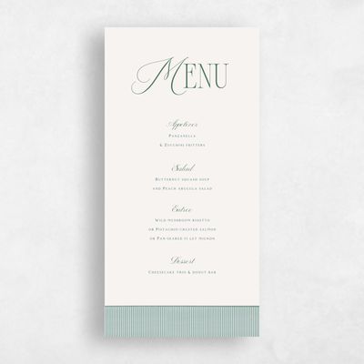 Green Wedding Menu - Sage