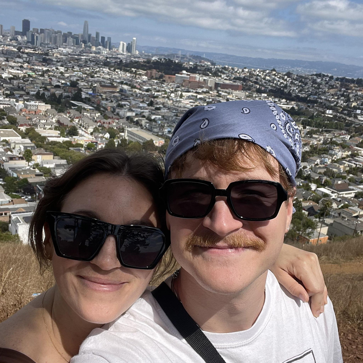 On top of Bernal Hill, a short walk from our apartment in San Francisco (2023).