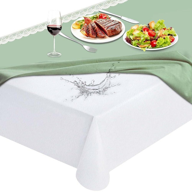 LotuFlor Table Protector Pad with Flannel Backing, Heavy-Duty Vinyl Table Padding Under Tablecloth, Waterproof, Heat Resistant, 90 x 54 inches, Rectangular