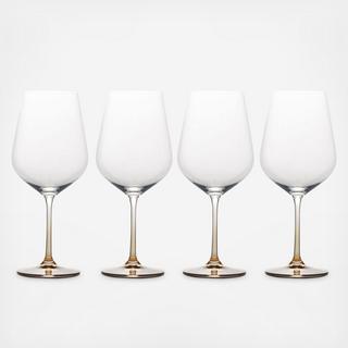 Gianna Ombre Red Wine Stemware Glass, Set of 4