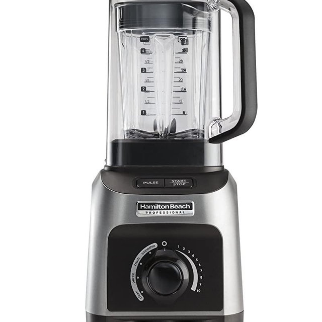 Hamilton Beach Professional Quiet Shield Blender, 1500W, 32oz BPA Free Jar, 4 Programs & Variable Speed Dial for Puree, Ice Crush, Shakes and Smoothies, Silver (58870)