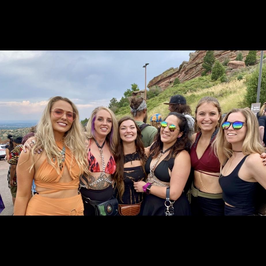 8/6/21.. First out of state concert together, where Christina finally got to meet many of Brendon’s close friends. Pictured are Sam, Hannah, Erin, Jenn & Christa at Red Rocks, CO.