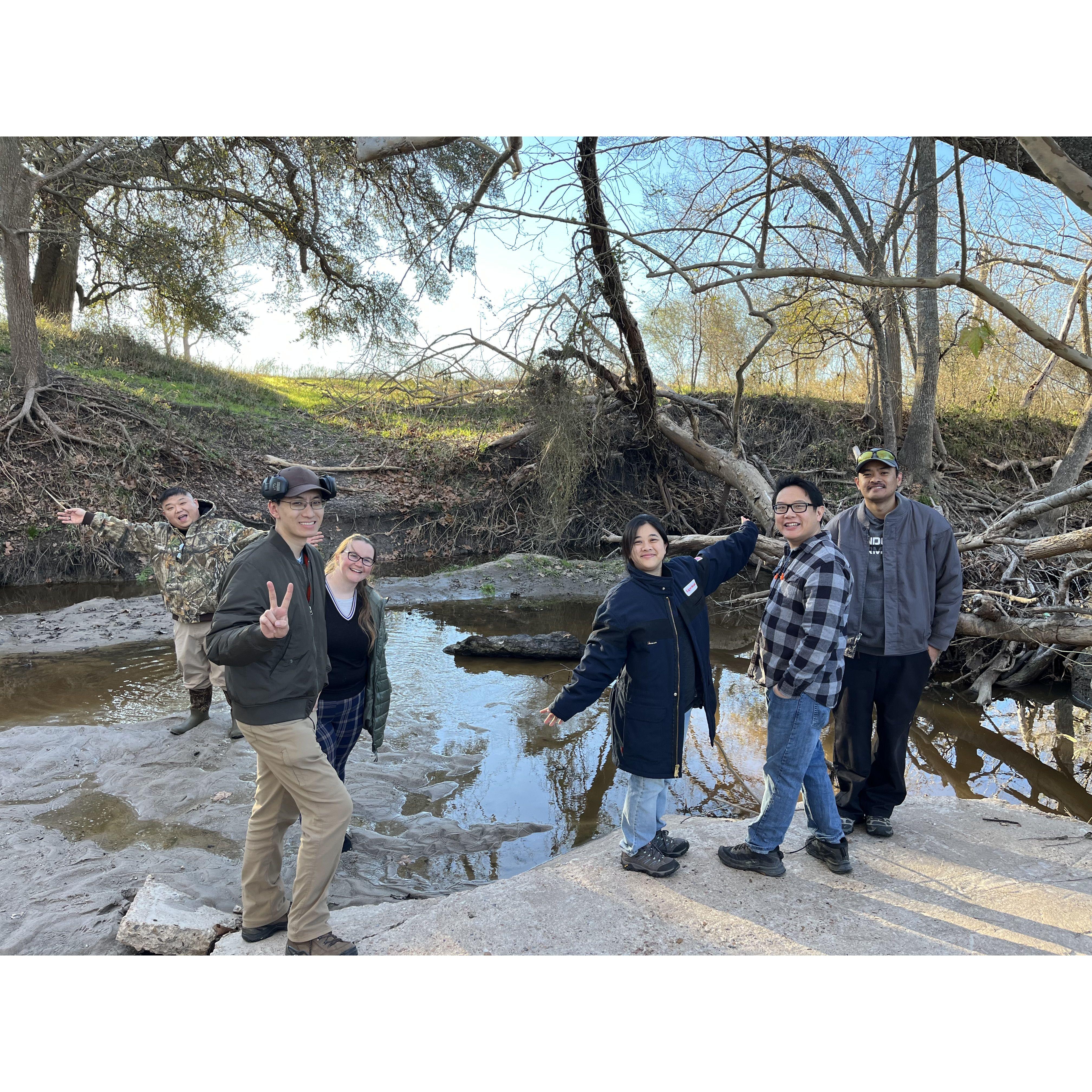 Adventures by a creek in Schulenburg with friends