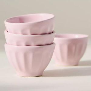 The Latte Stoneware Nut Bowls, Set of 4: Amelie Edition Petal Pink