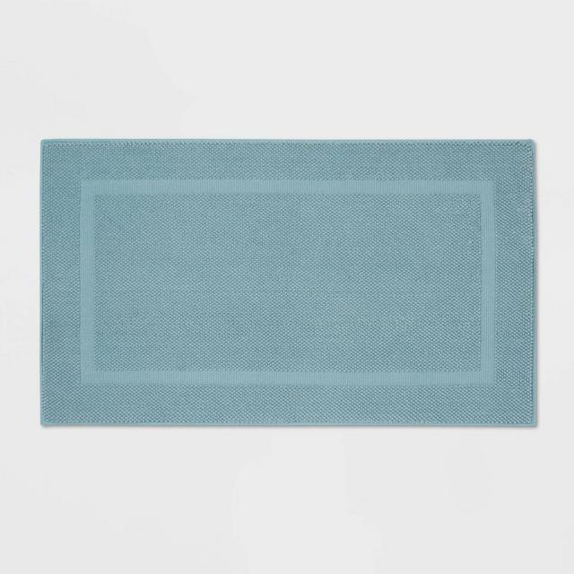 20"x34" Performance Texture Cotton Memory Foam Bath Rug Aqua - Threshold™