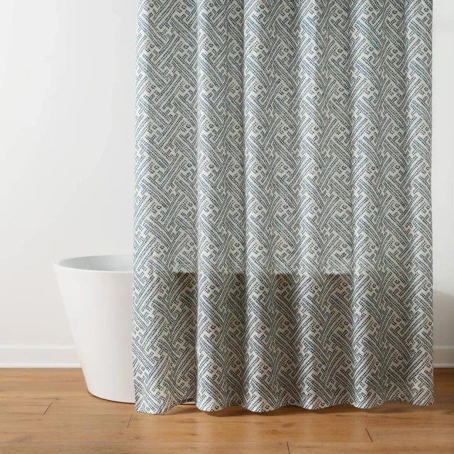 72"x72" Cotton Shower Curtain Blue - Threshold™