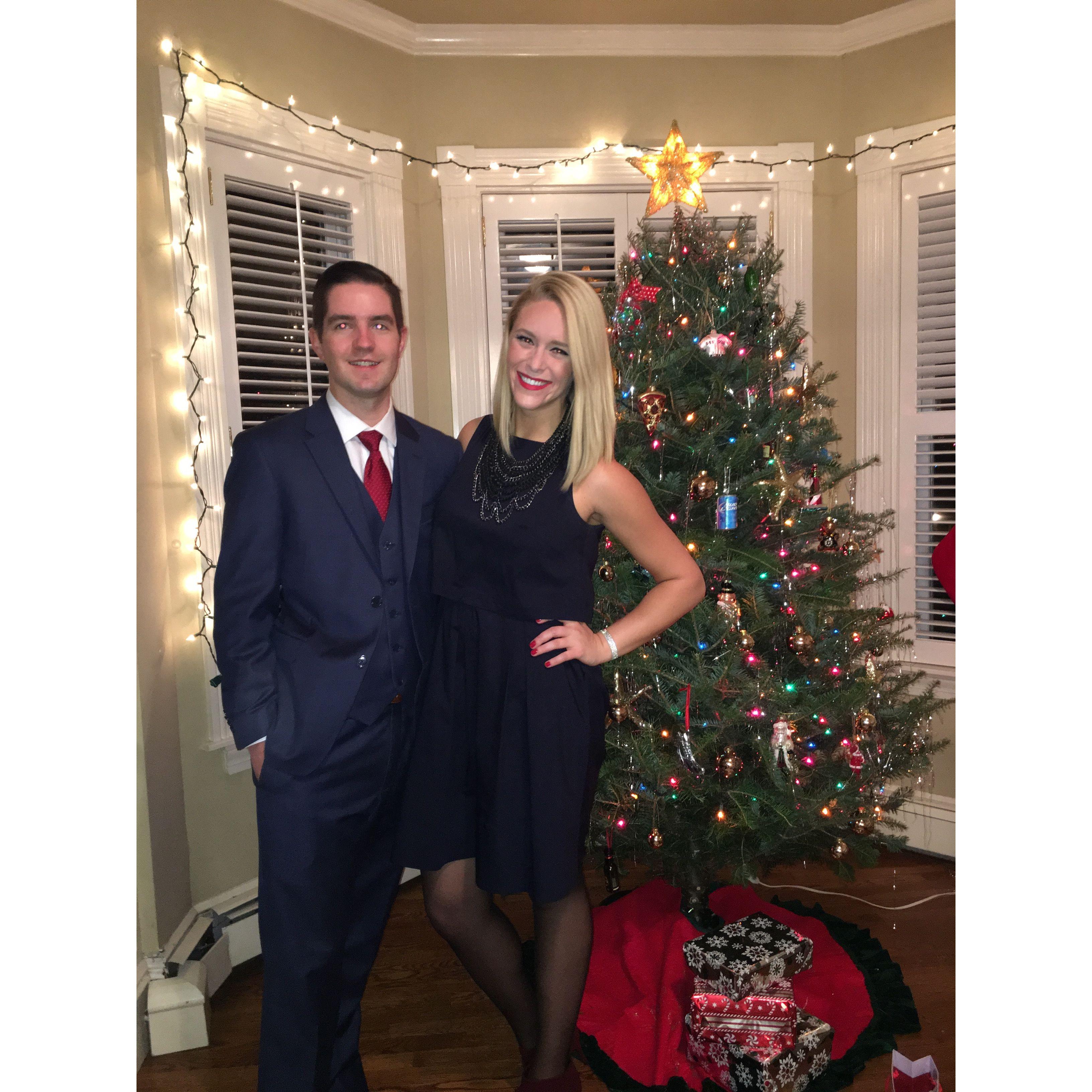 DEC. 2016 - all dressed up for the Wayfair Christmas party in the Seaport