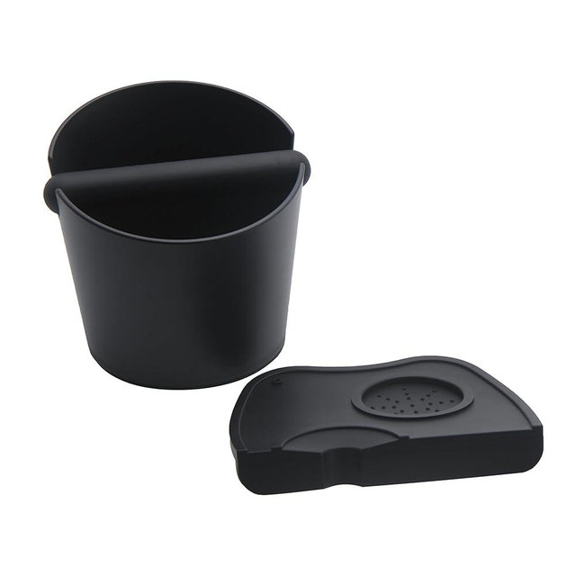 IAOSEN 6.3 inch Large Espresso Knock Box Silicone coffee Tamper Mat Espresso Machine Accessories Set of 2 with Removable Knock Bar and Anti-Slip Base for Home Office Barista Tools for Bar Shop