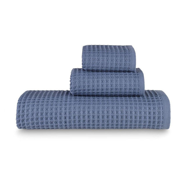 sea me at home Waffle Bath Sheet Set, 100% Turkish Cotton, Includes 1 Bath Sheet, 1 Hand Towel, 2 Face Towels
