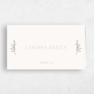 Beige Boho Wedding Place Card - Wiosna