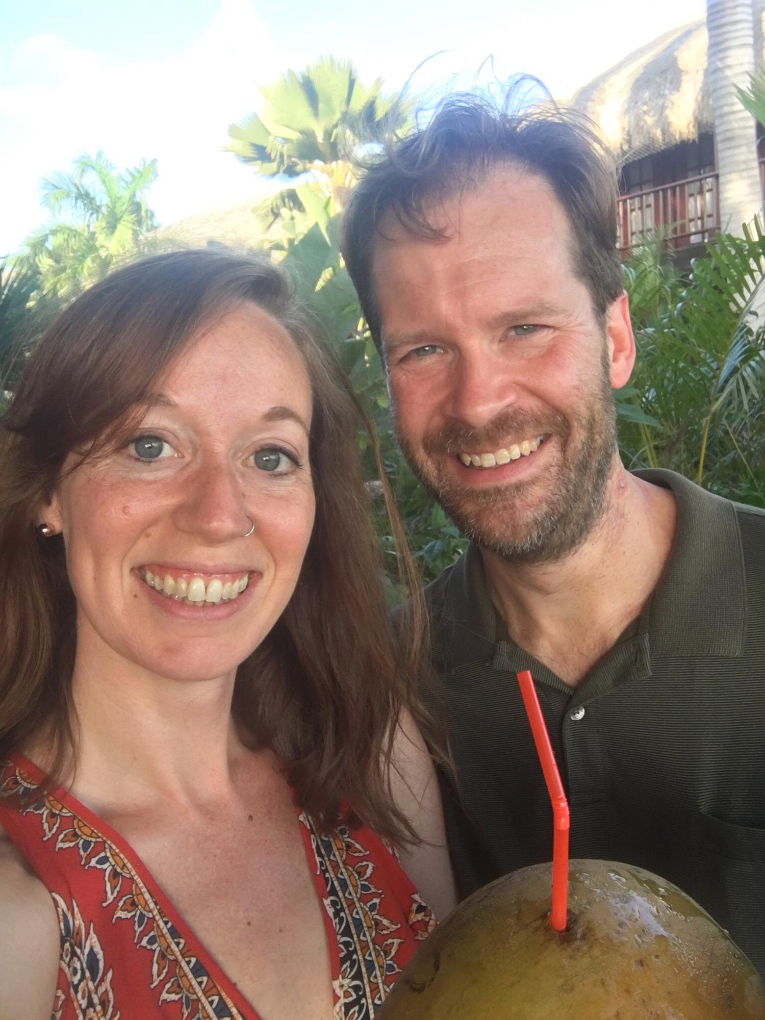 Our first international trip together was to Curaçao. We were greeted with chilled coconuts...it was divine.