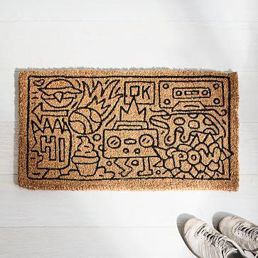 Tim Goodman Boombox Doormat, Natural, 18"x30"