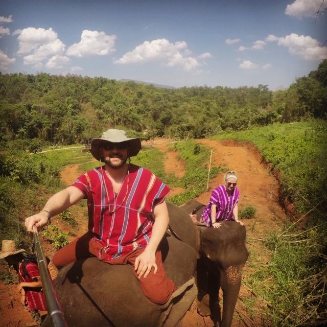 Elephant riding in Thailand, 2015