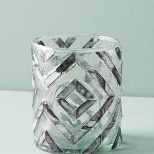 Anthropologie Herringbone Capiz Votive Candleholder