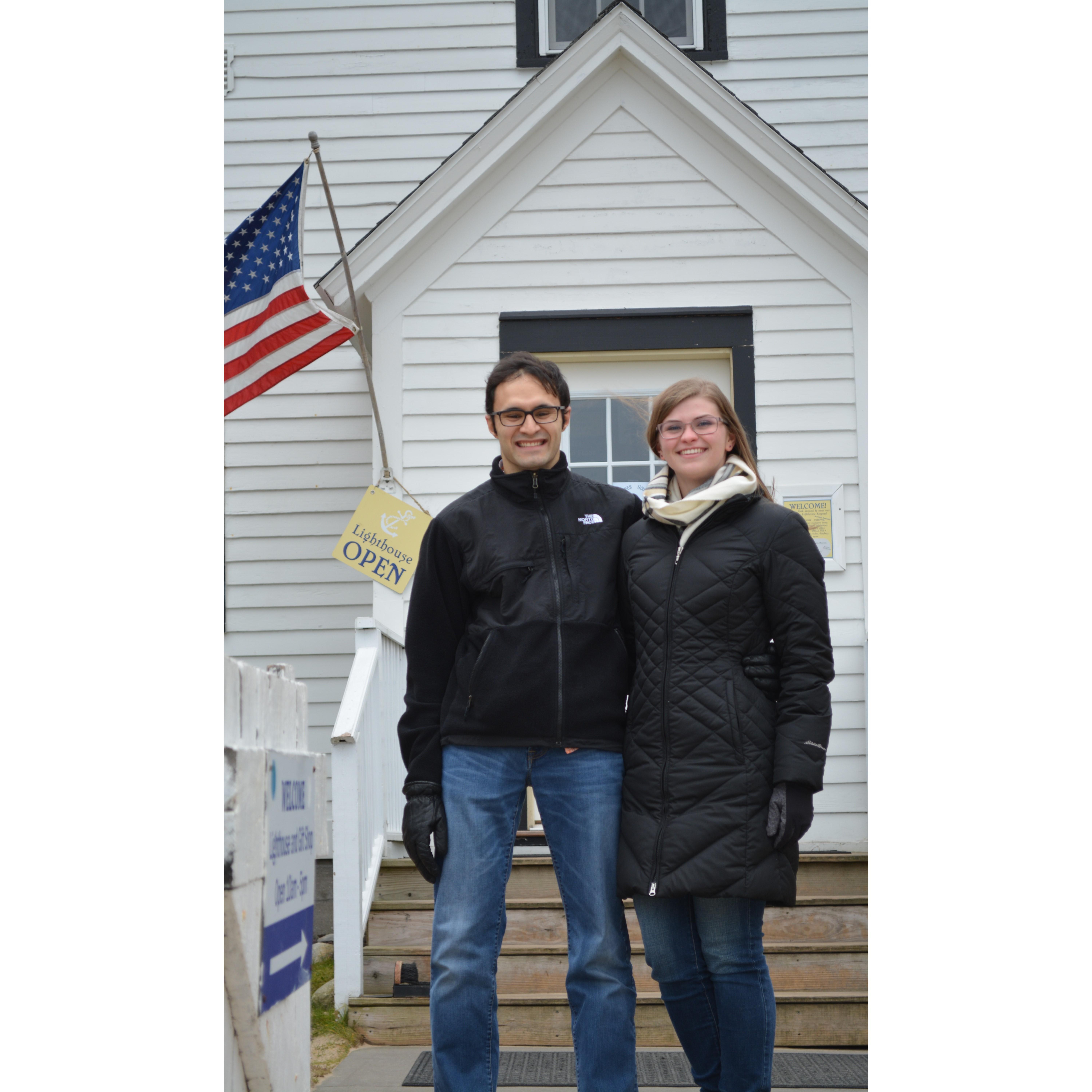November 3, 2018. Visiting Old Mission Lighthouse right after getting engaged.