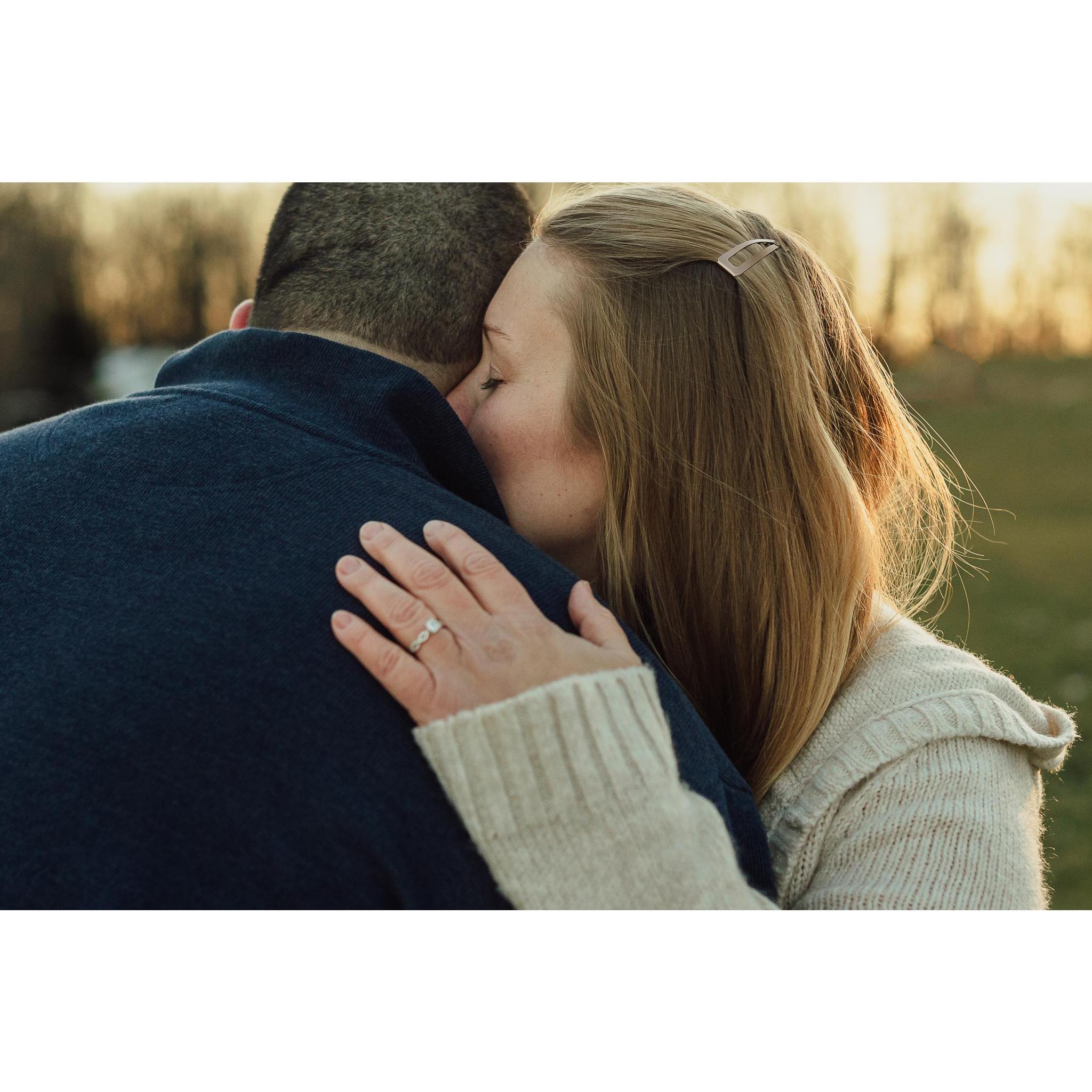Sunset engagement photos after the big surprise!