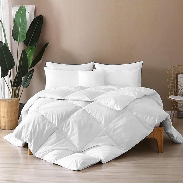 BPC King Size Down Comforter - Goose Duck Down Comforter with 100% Filling Nature Down and Feather and 100% Cotton Cover - Duvet Insert or Stand-Alone Down Comforter