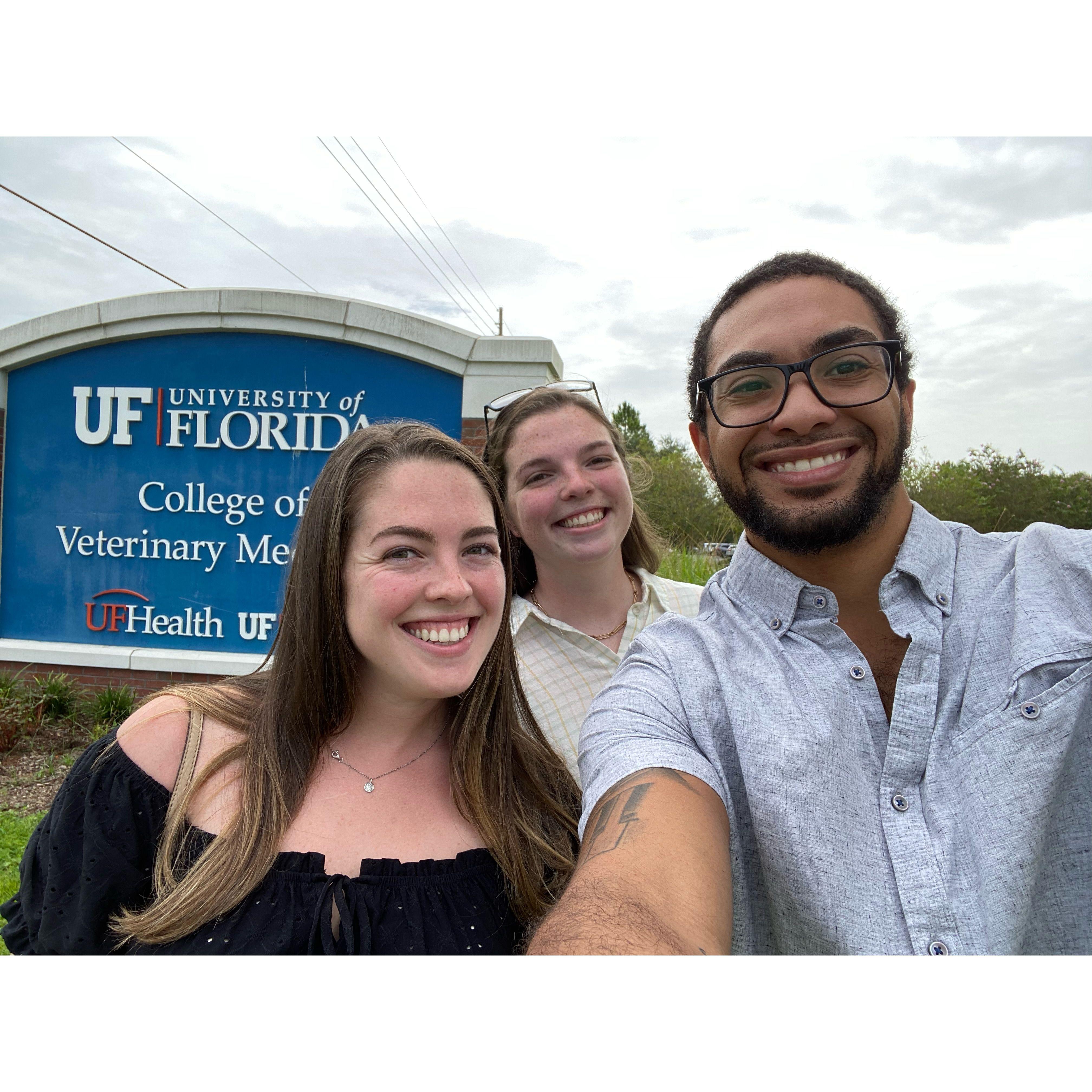 August 12, 2022: We accompanied Bri to her Veterinary School Family Day at UF. Go Gators!