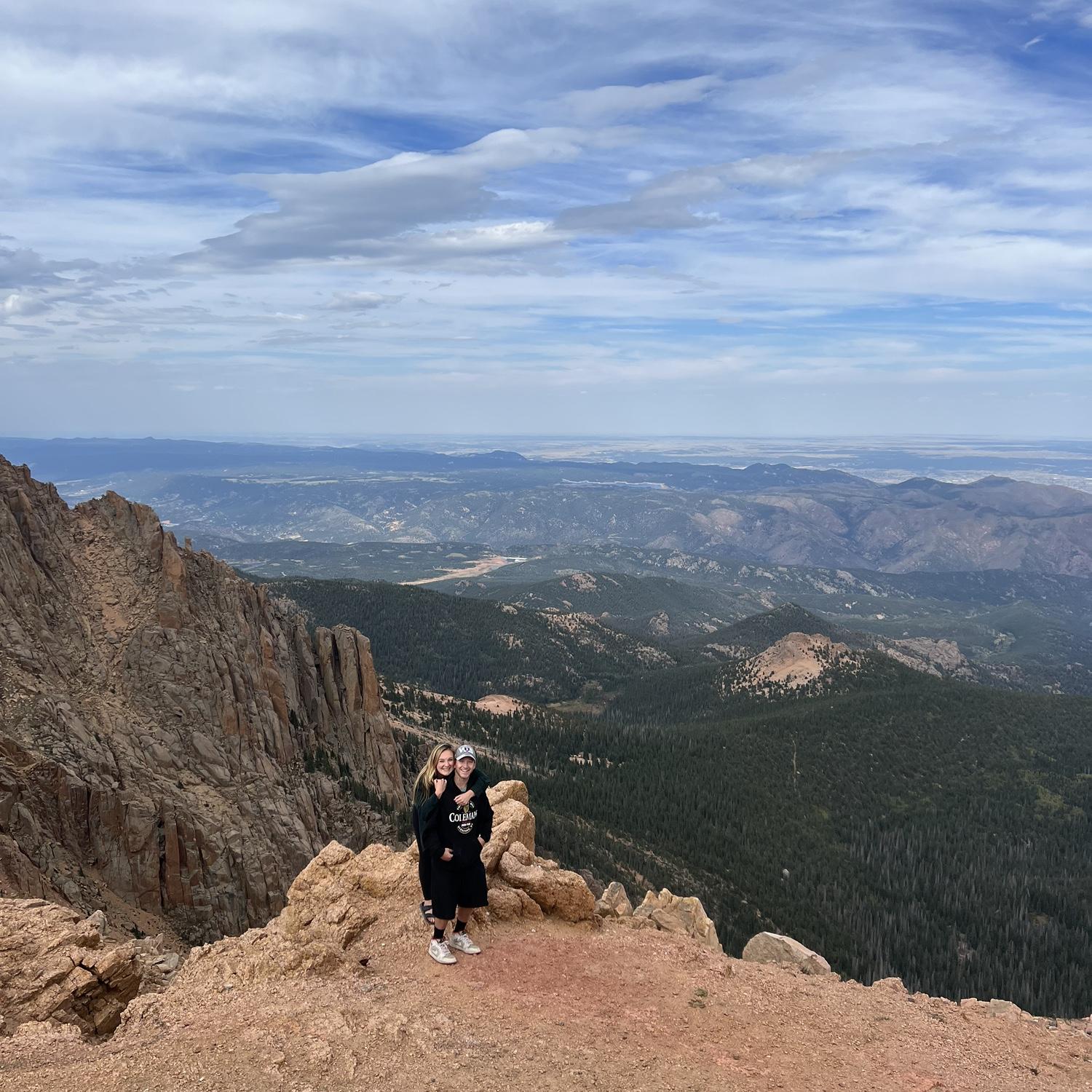 Their favorite trip together was their road trip through Colorado. In this pic they are almost to the top of Pikes Peak Mountain!