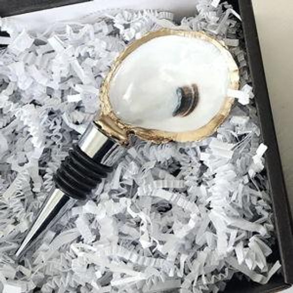 Oyster Shell Wine Bottle Stopper, Style Glossy