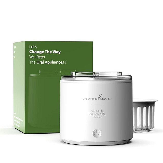 Shinchie Ultrasonic Retainer Cleaner – Auto-Adjust 39-48kHz Sonic Retainer Cleaner Machine for Aligner, NightGuard, Mouth Guard, Denture & More | Easy & Quiet