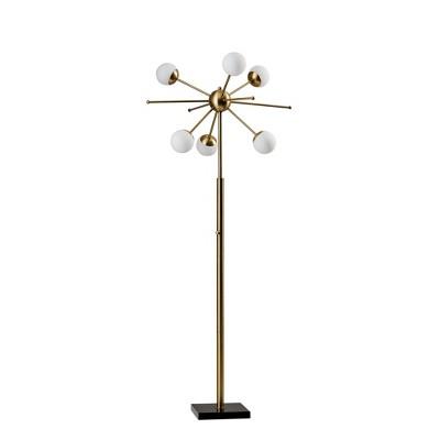 Doppler LED Floor Lamp Antique Brass (Includes Energy Efficient Light Bulb)- Adesso